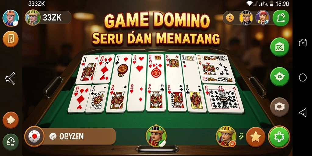Tangkapan layar menarik dari gameplay Domino 33ZK.
