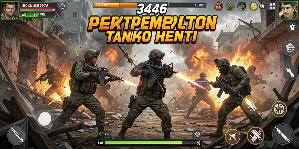 Tampilan mendebarkan dari gameplay aksi intens 3446.