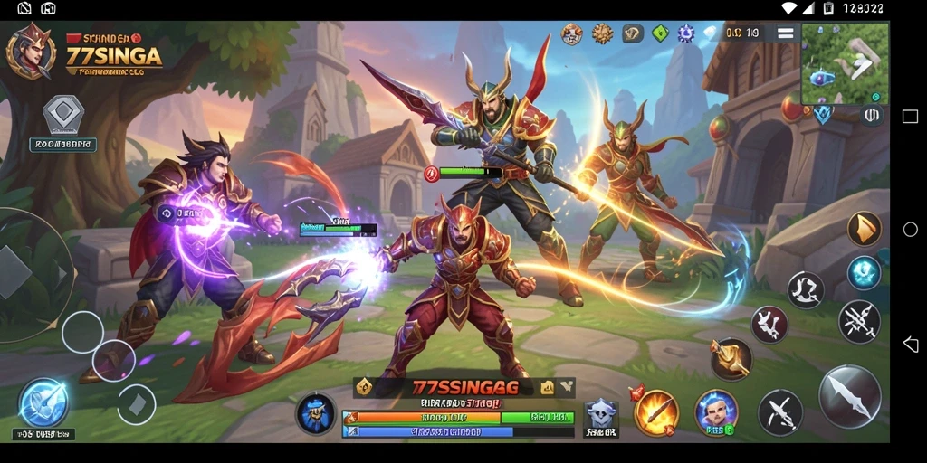 Screenshot gameplay 77SINGA yang menampilkan strategi dan pertempuran.