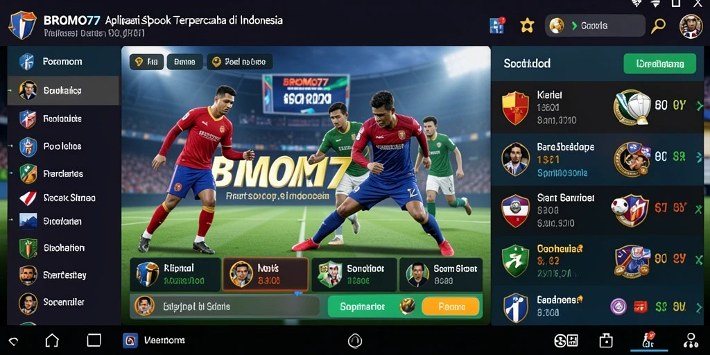 Tampilan antarmuka BROMO77 menunjukkan pilihan taruhan olahraga yang lengkap.
