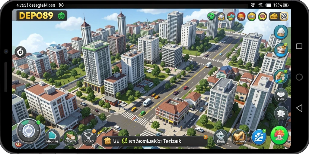 Screenshot gameplay DEPO89 menampilkan aksi membangun kota yang mendebarkan.