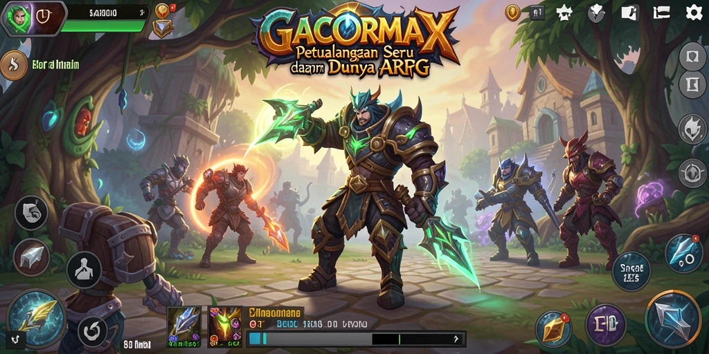 Gameplay seru GACORMAX dengan aksi pertempuran yang mendebarkan.