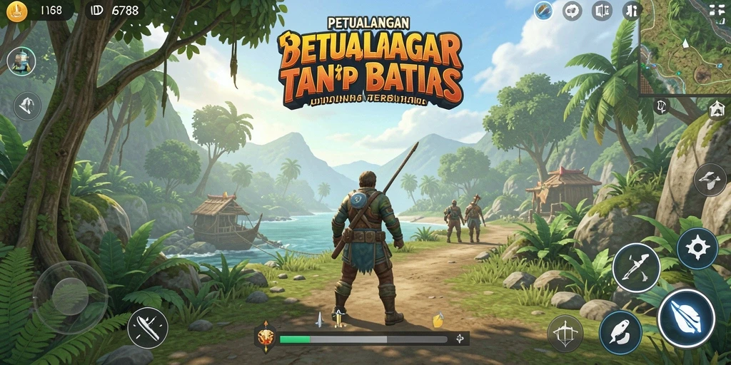 Screenshot gameplay menunjukkan eksplorasi bebas di dunia terbuka.