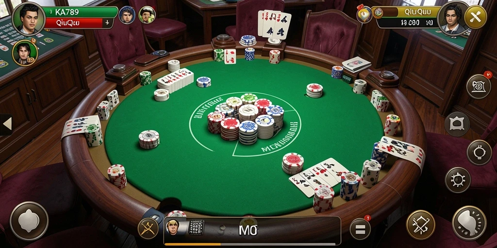 Screenshot gameplay KA789 menampilkan aksi seru dalam permainan QiuQiu.