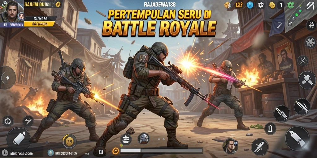 Screenshot menunjukkan momen intense dalam pertempuran Battle Royale.