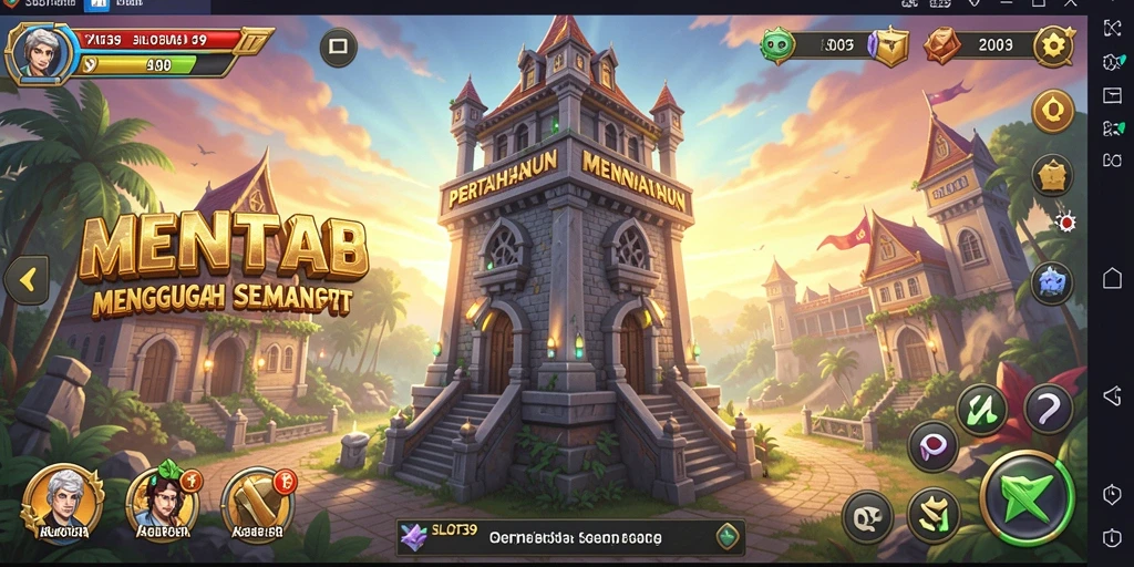 Tampilan gameplay SLOT39 menampilkan menara yang strategis dan musuh yang menantang.