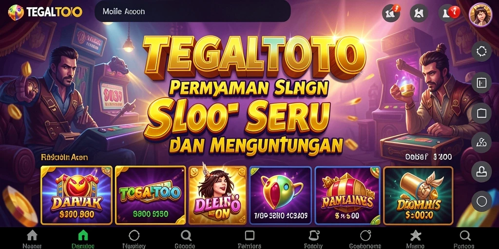 Tampilan gameplay Slot TEGALTOTO yang mengasyikkan dengan simbol-simbol cerah.