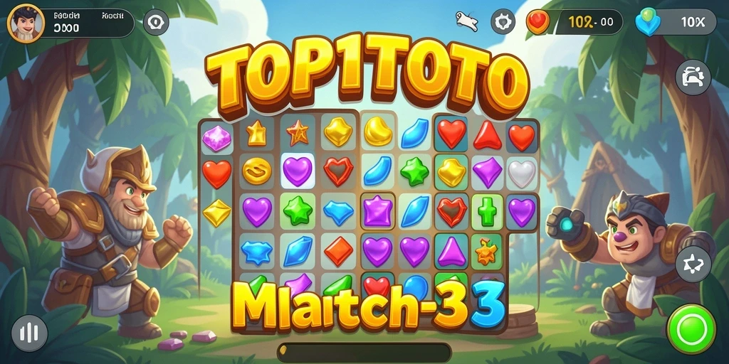 Tampilan gameplay seru dalam Match-3 di TOP1TOTO.