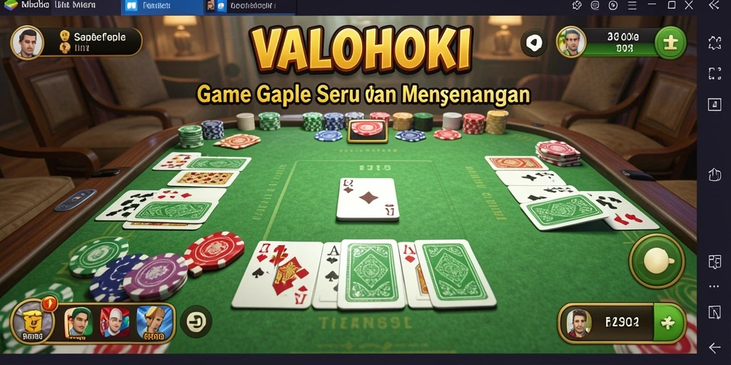 Screenshot utama VALOHOKI yang menampilkan serunya gameplay Gaple.