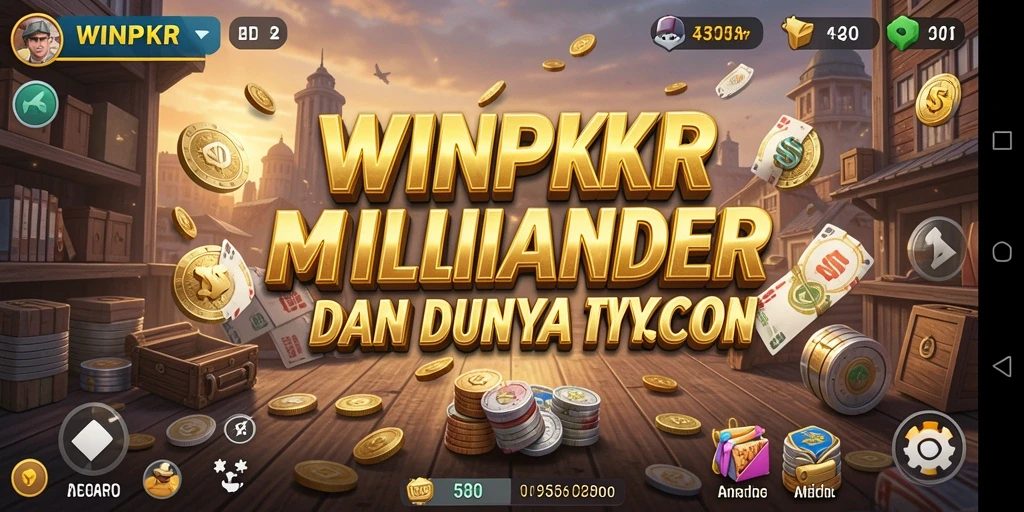 Tampilan gameplay <strong>WINPKR</strong> yang menampilkan manajemen bisnis yang menarik.